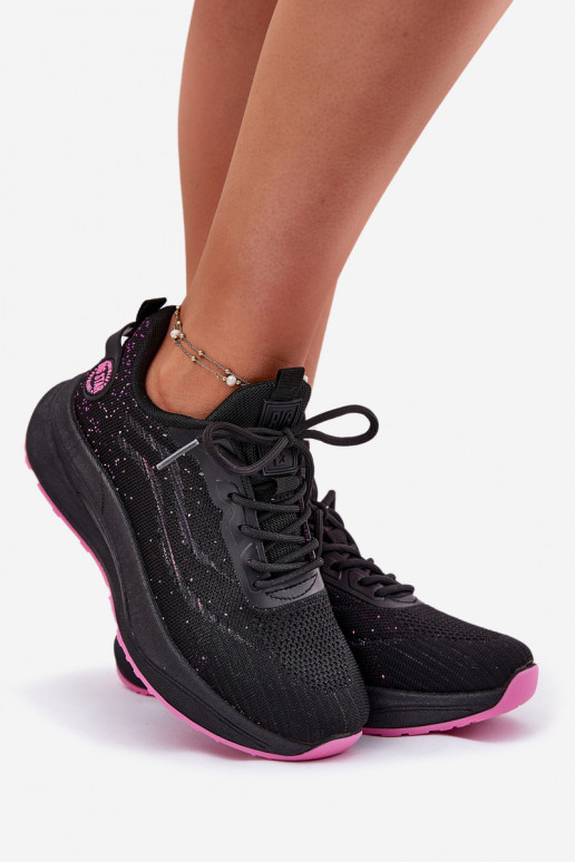 Schwarze Damenschuhe mit Plattform Big Star RR274523 HI-POLY SYSTEM