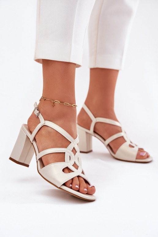 Perlen Damen Sandalen mit hohen Absätzen Sergio Leone SK884