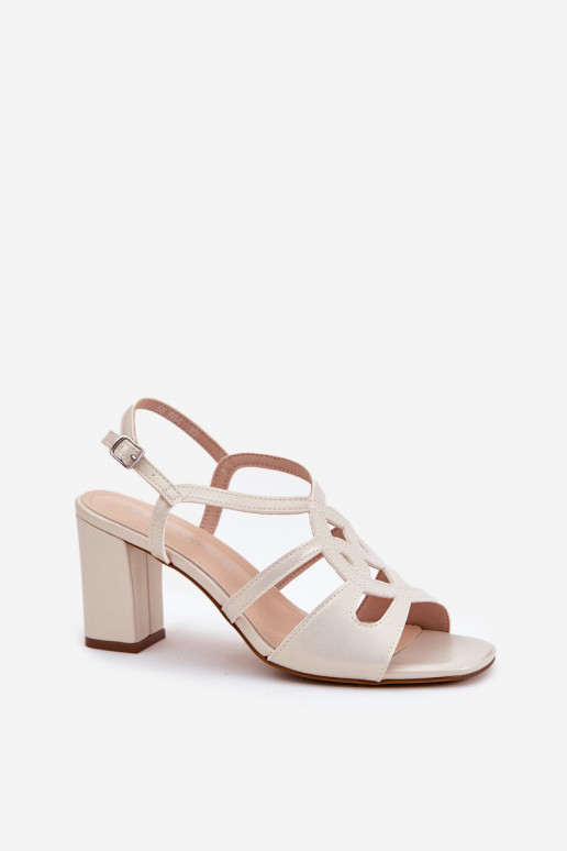 Perlen Damen Sandalen mit hohen Absätzen Sergio Leone SK884