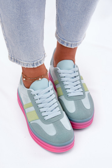Blaue Sneakers mit Plattform Ovivene