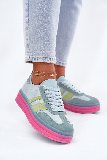 Blaue Sneakers mit Plattform Ovivene 2