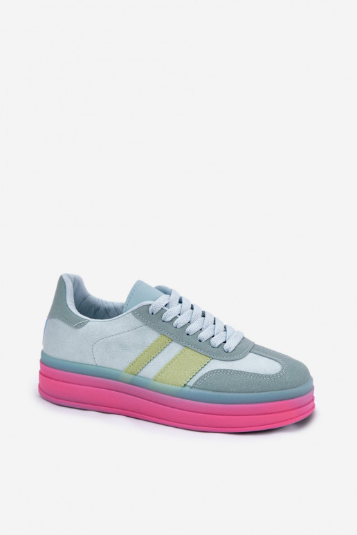 Blaue Sneakers mit Plattform Ovivene