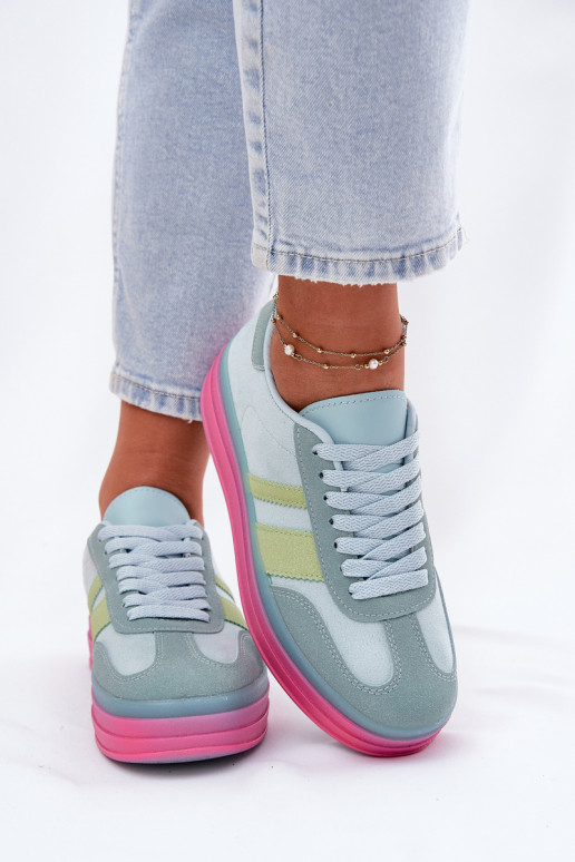 Blaue Sneakers mit Plattform Ovivene