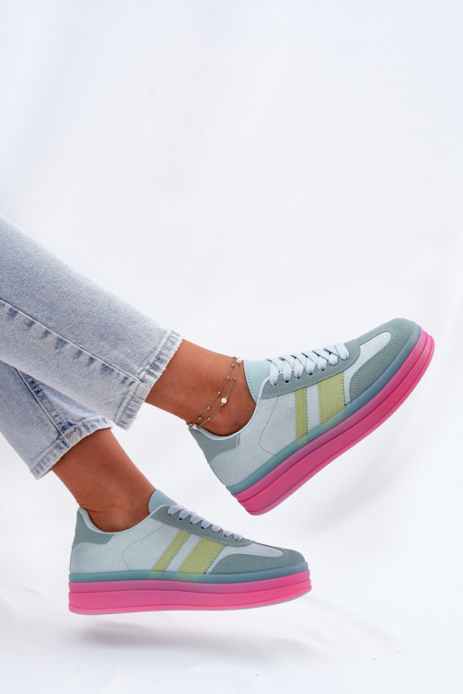 Blaue Sneakers mit Plattform Ovivene