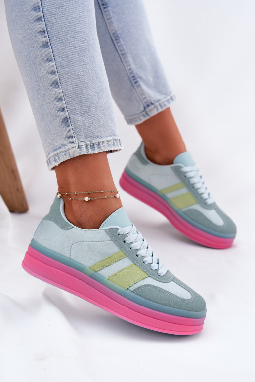 Blaue Sneakers mit Plattform Ovivene