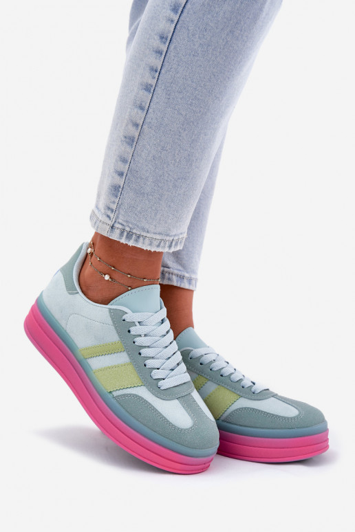 Blaue Sneakers mit Plattform Ovivene