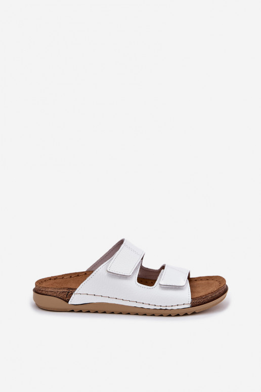 Weiße Damenlederslipper Inblu AA0005GU