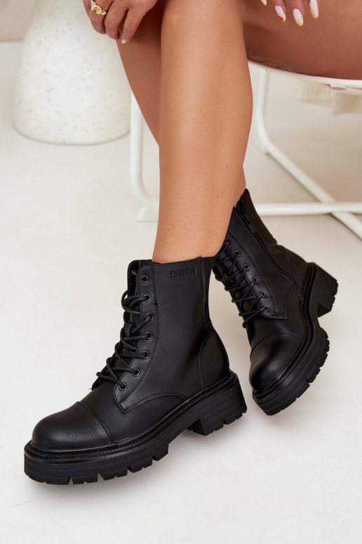 sich Zuarm laufen Arbeitsstiefeletten Feminin Big Star OO274140 schZuarze Farbe