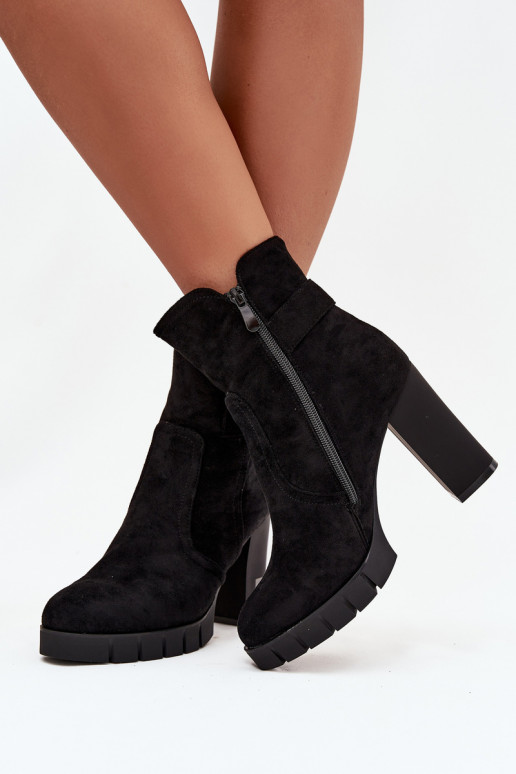 Damenstiefel mit Schnallen sich Zuarm laufen schZuarze Farbe Selisse