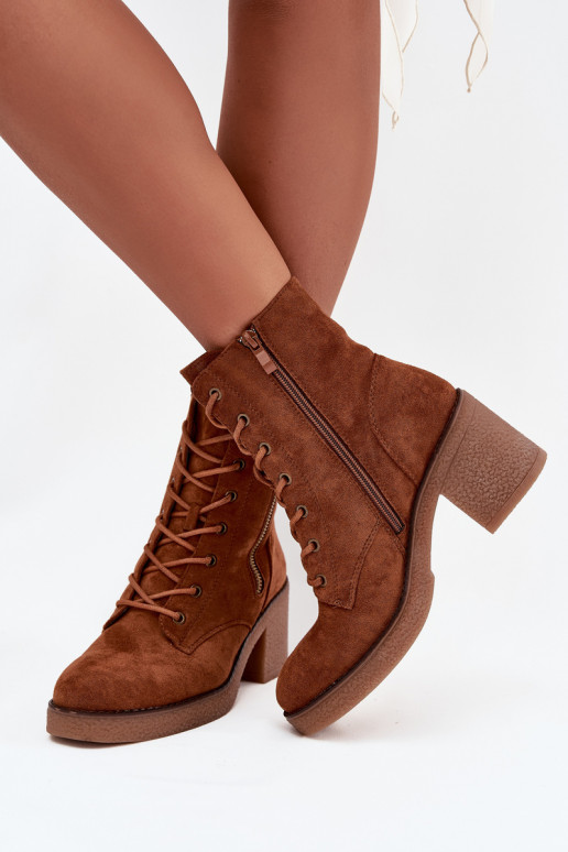 sich Zuarm laufen Damenstiefel Mit einer Spitze und Reißverschlüsseami braune Farbe Paressa