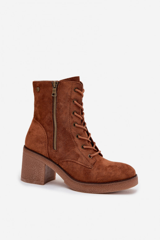 sich Zuarm laufen Damenstiefel Mit einer Spitze und Reißverschlüsseami braune Farbe Paressa