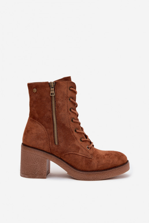 sich Zuarm laufen Damenstiefel Mit einer Spitze und Reißverschlüsseami braune Farbe Paressa