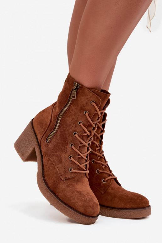 sich Zuarm laufen Damenstiefel Mit einer Spitze und Reißverschlüsseami braune Farbe Paressa