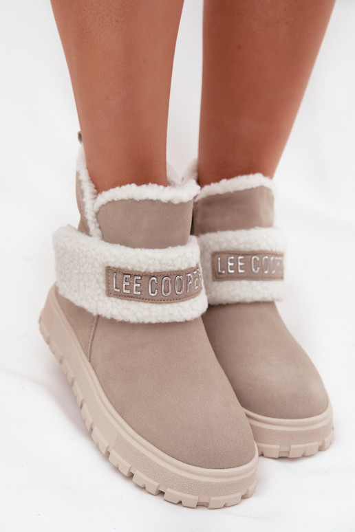 Damen-Schneestiefel aus Naturveloursleder mit Isolierung Lee Cooper LCJ-25-01-3739 in Grau