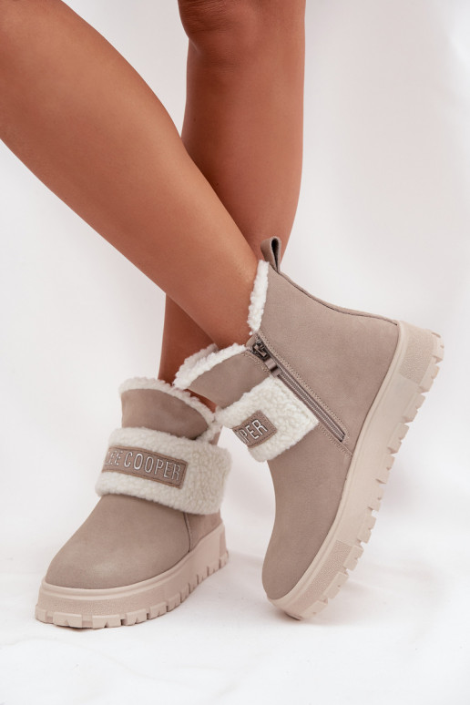 Schneestiefel DamenstiefelErmöglichtturalnego aus INildlederu mit AufZuärmen Lee Cooper LCJ-25-01-3739 graue Farbe