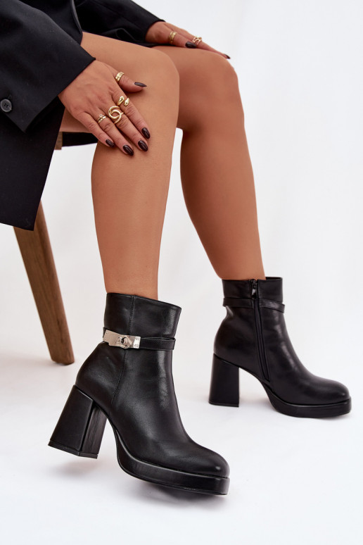 sich Zuarm laufen Damenstiefel mit verzierten Absätzen schZuarze Farbe Giordina