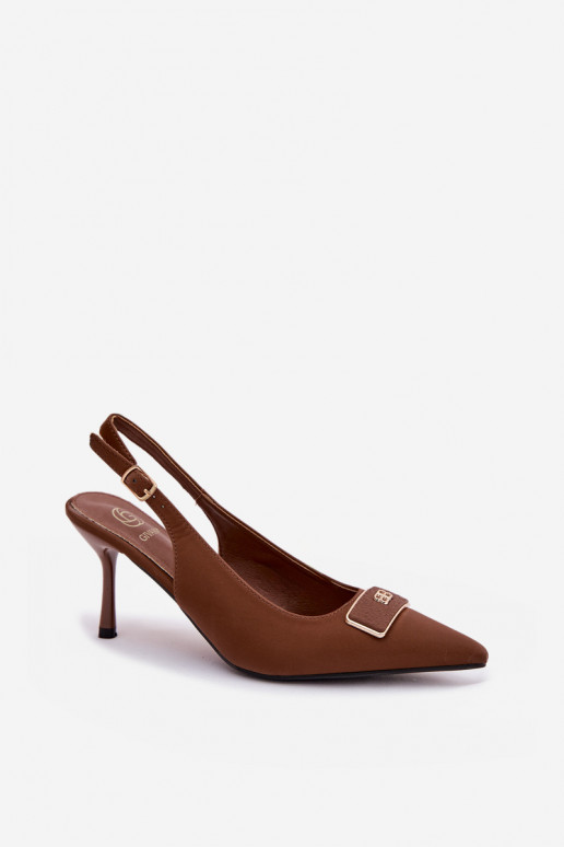 Damen Sandalen mit hohen Absätzen und dekorativen Details CzekoladoĮe Lurella