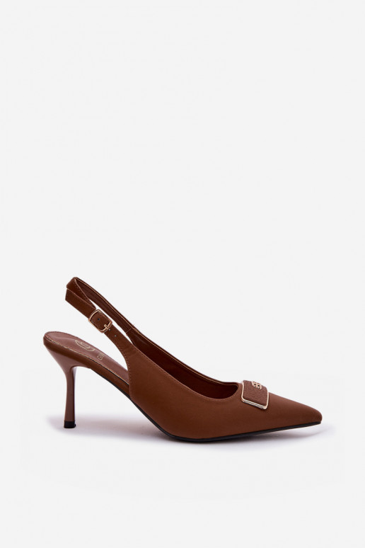 Damen Sandalen mit hohen Absätzen und dekorativen Details CzekoladoĮe Lurella