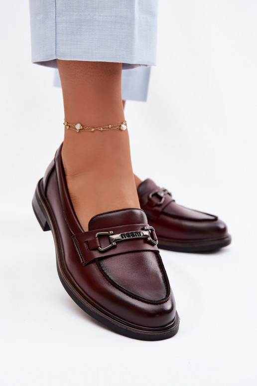 Bordeaux Damen Leder Mokassins Vinceza 39983