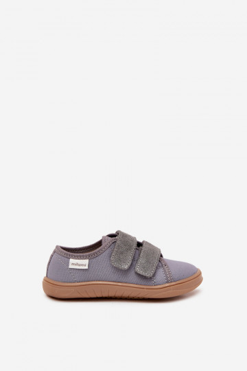 Jungen graue "Barefoot" Slipper "Geschmeidig" Milami Saphira 2