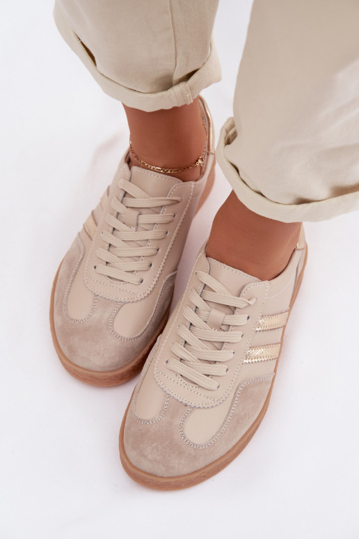 Damen Sneakers aus Leder S.Barski LR61-7059 sand