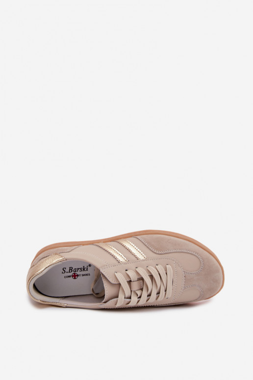 Damen Sneakers aus Leder S.Barski LR61-7059 sand