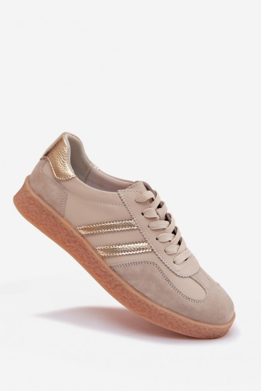 Damen Sneakers aus Leder S.Barski LR61-7059 sand