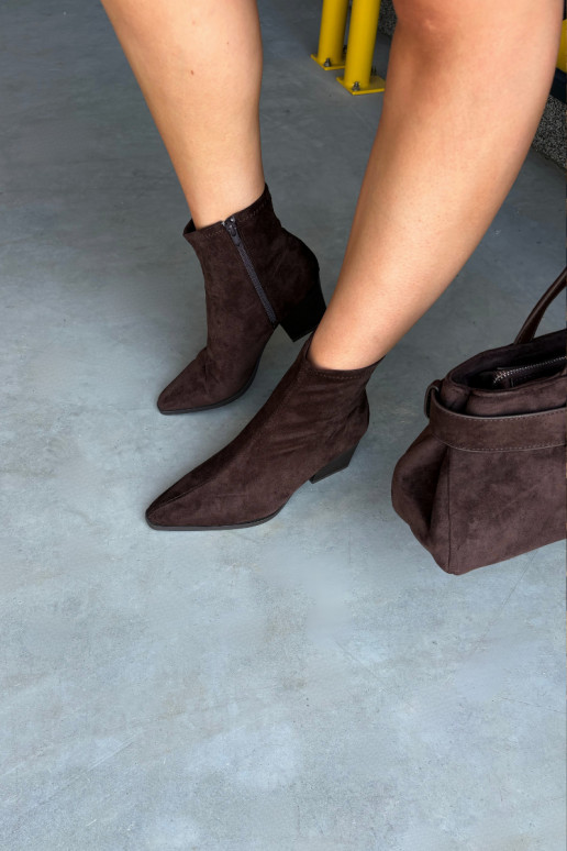 Damen Stiefeletten auf Blockabsatz in schokoladenfarbener Atina
