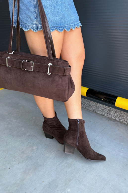 Damen Stiefeletten auf Blockabsatz in schokoladenfarbener Atina