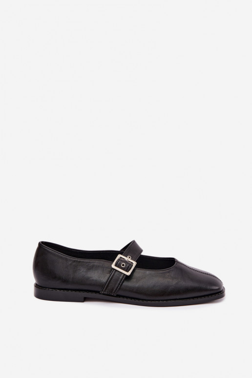 Schwarze Ballerinas mit Schnallen Muretta