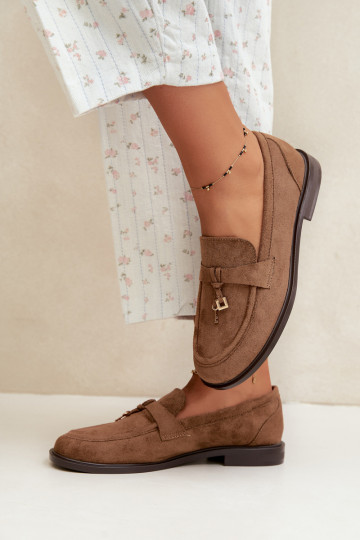 Damen Mokassins aus Kunstveloursleder braun Raylie 2