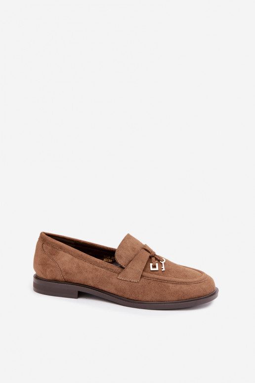 Damen Mokassins aus Kunstveloursleder braun Raylie