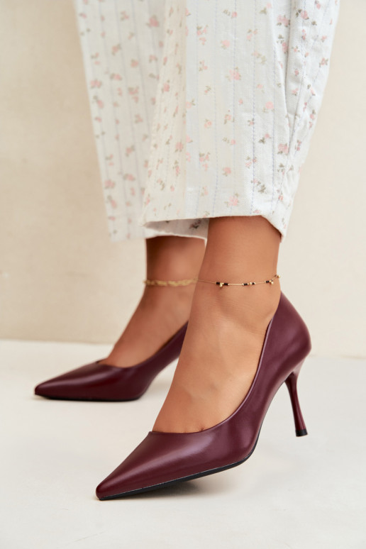 Klassische High Heels aus Kunstleder, bordeaux Nesha