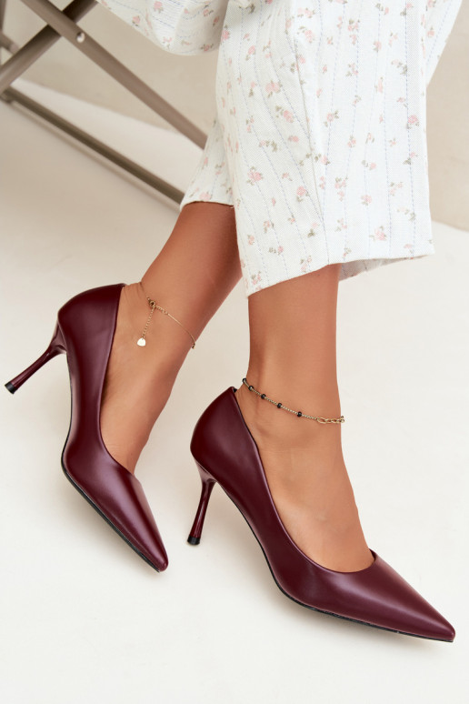 Klassische High Heels aus Kunstleder, bordeaux Nesha