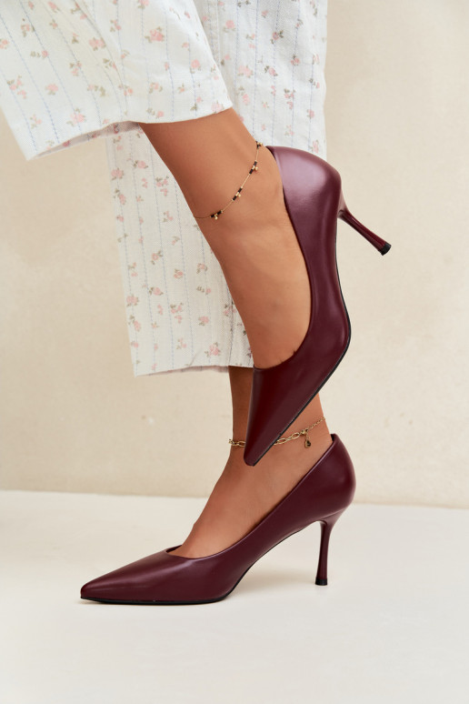 Klassische High Heels aus Kunstleder, bordeaux Nesha