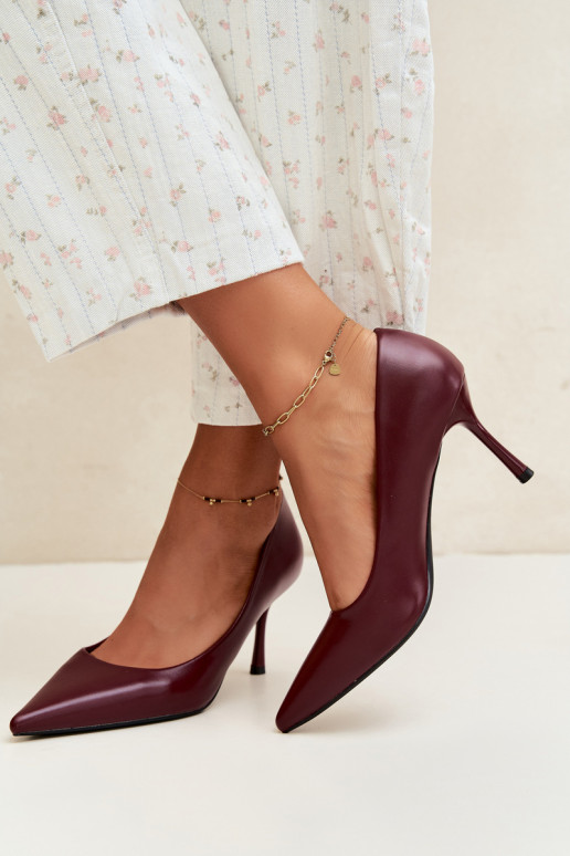 Klassische High Heels aus Kunstleder, bordeaux Nesha