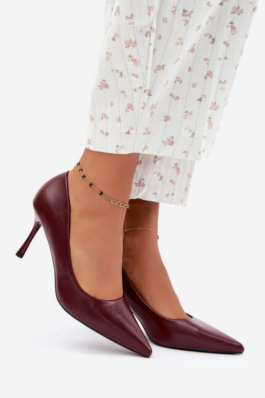 Klassische High Heels aus Kunstleder, bordeaux Nesha
