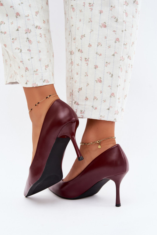 Klassische High Heels aus Kunstleder, bordeaux Nesha