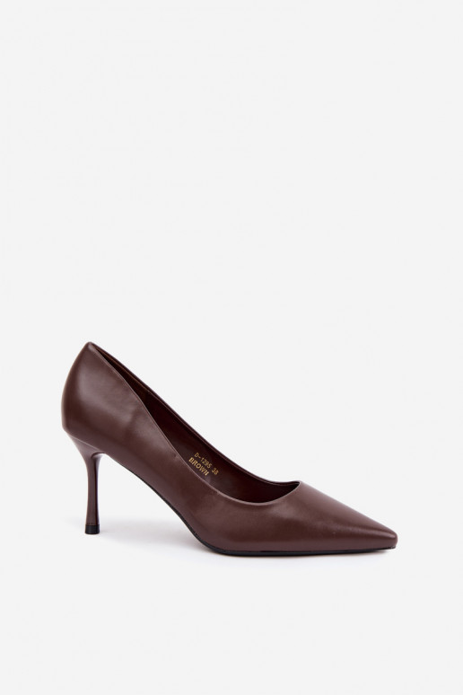 Klassische High Heels aus Kunstleder, schokoladenfarben Nesha