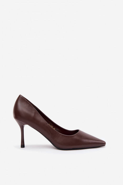 Klassische High Heels aus Kunstleder, schokoladenfarben Nesha