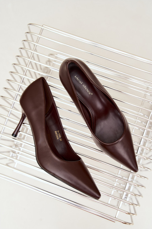 Klassische High Heels aus Kunstleder, schokoladenfarben Nesha
