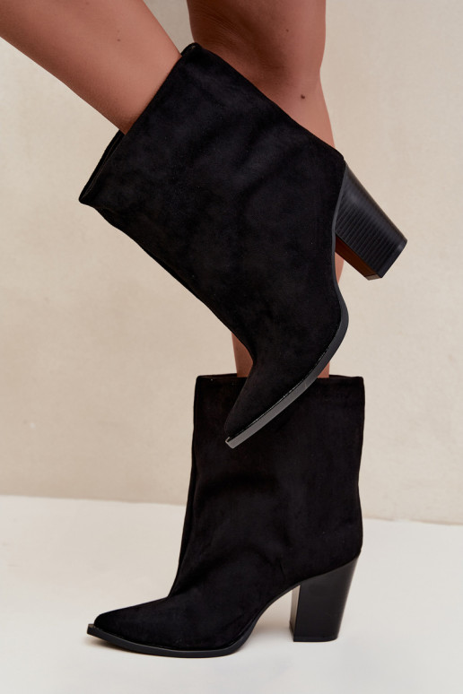 Damen Stiefeletten mit spitzem Zehen in schwarzer Farbe Hileta