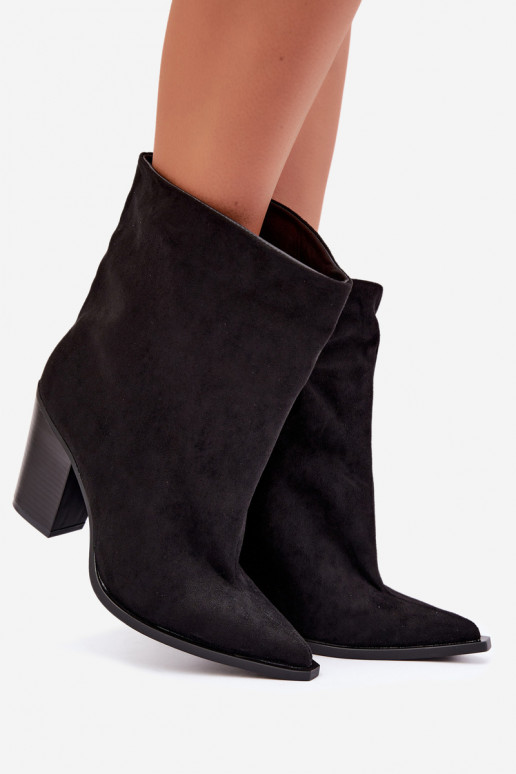 Damen Stiefeletten mit spitzem Zehen in schwarzer Farbe Hileta