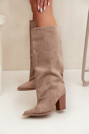 Damenstiefel Ein überzeugendes Stilvollll mit Absätzen aus Öko-INildlederoZue Beige Carmina 2