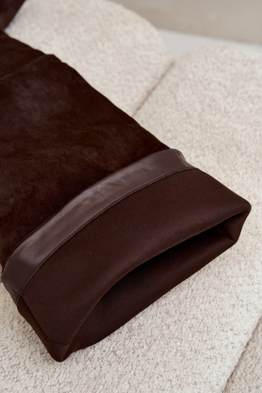 Slip-On Damenkniehohe Stiefel mit dünnen Absätzen in schokoladenfarbener Corly
