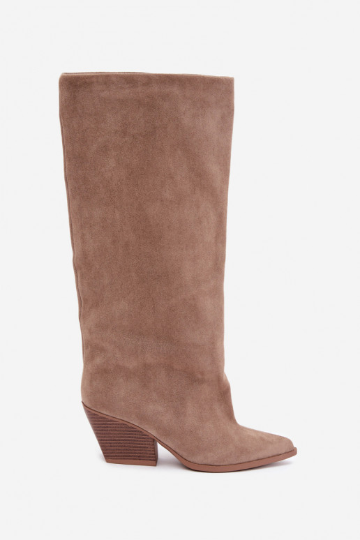 Khaki Slipper-Stiefel mit Absatz und spitzem Zehenbereich Blenia