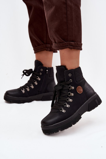 schwarze isolierte Damenstiefel mit Plattform Zaraine 2