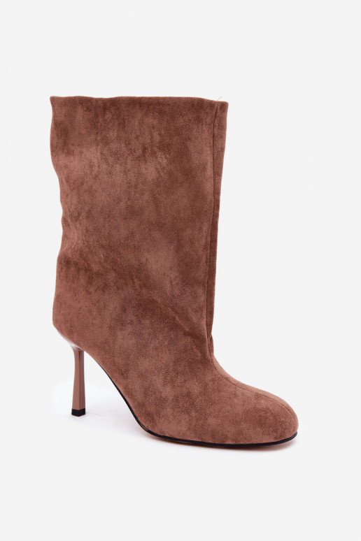 Braune Stiefeletten mit schmalen Absätzen Slouchy Penrose