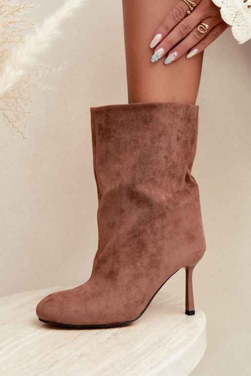 Braune Stiefeletten mit schmalen Absätzen Slouchy Penrose
