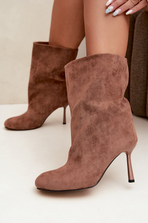 Braune Stiefeletten mit schmalen Absätzen Slouchy Penrose